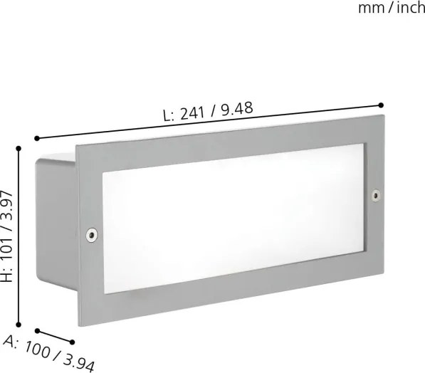 EGLO 88008 - Vonkajšie zapustené svietidlo ZIMBA 1xE27/60W strieborná/biela IP44