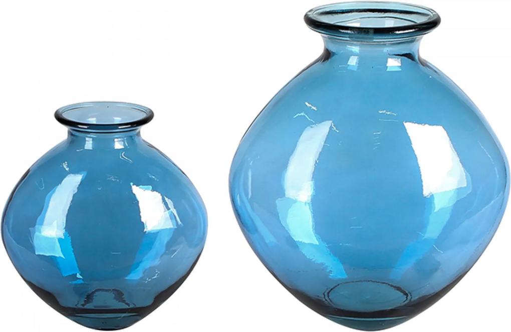 Váza z recyklovaného skla Vigo, 37 cm, modrá | BIANO