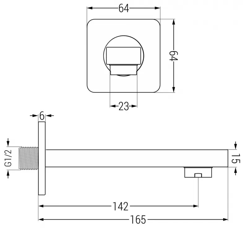 Mexen Cube DR02 podomietkový vaňový a sprchový set s hlavovou sprchou 25x25 cm (7v1), ružové zlato, 77503DR0225-60