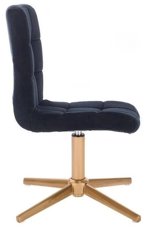 LuxuryForm DESIGN Stolička TOLEDO VELUR na zlatom kríži - čierna