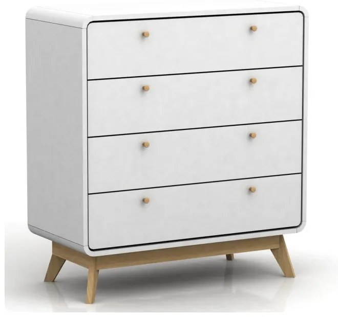 Biela vysoká komoda 80x88 cm Caitlin – Støraa