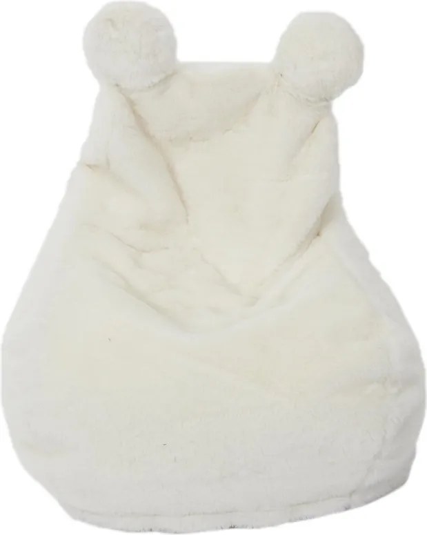 AKCIA Detský sedací vak z umelej kožušiny BUBBLO, biely II. akosť