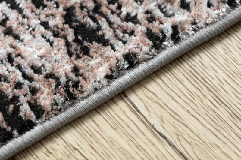 Moderný koberec DE LUXE 634 Rám vintage - Štrukturálny sivá / ružový Veľkosť: 240x340 cm