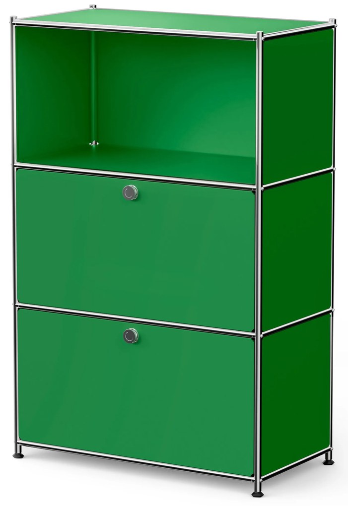 Komoda Kovová komoda »CN3« s výklopnými priečinkami, zelená