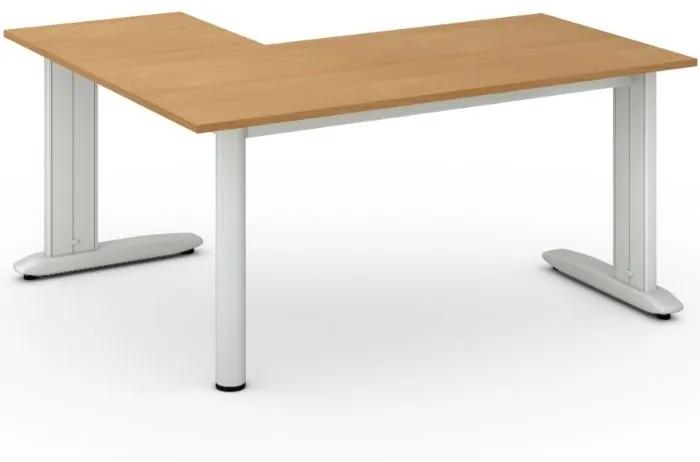 Rohový kancelársky písací stôl PRIMO FLEXIBLE, 1600 x 1400 mm, biela
