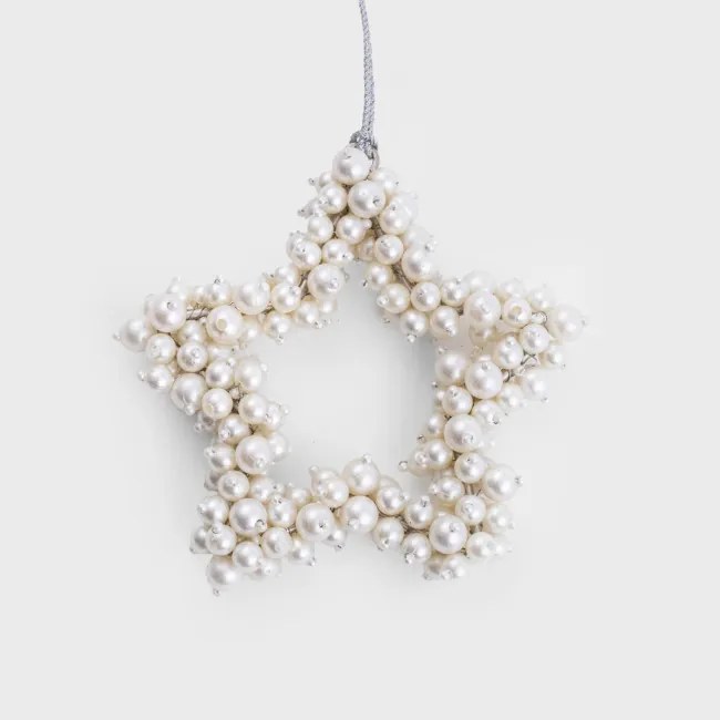 Závesná vianočná dekorácia PERLYN perlová 710605