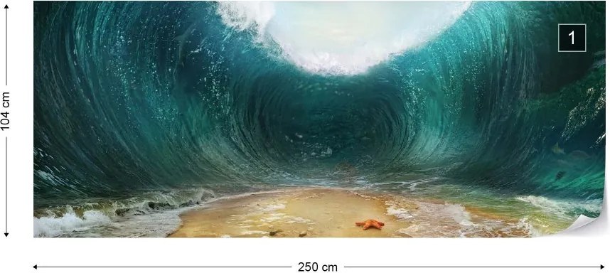 Fototapeta GLIX - Parting Waves Ocean + lepidlo ZADARMO Vliesová tapeta  - 250x104 cm