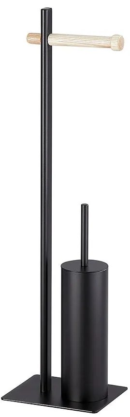 Stojanová WC súprava Nn6194 20x16x75 čierna/bambus