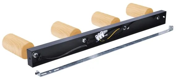 Brilagi - Bodové svietidlo SELE 4xGU10/30W/230V čierna/dekor duba