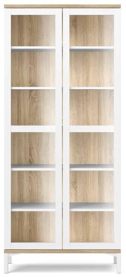 Biela/v prírodnej farbe vitrína v dekore duba 89x203x36 cm Roomers – Tvilum