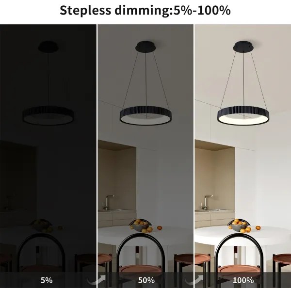 Brilagi - LED stmievateľný luster na lanku FALCON MODERN LED/30W/230V 40 cm čierny + diaľkové ovládanie