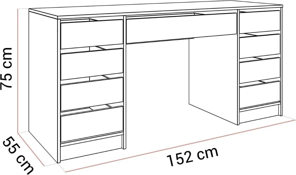 PISACÍ STÔL JULIETTA KAŠMÍR LESKLÝ