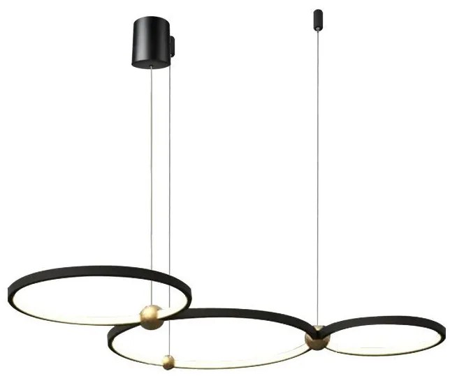 Toolight - Ring 30-40-50, LED závesné svietidlo + diaľkové ovládanie APP752-30-40-50, čierna, OSW-08889