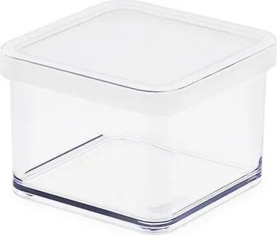 Hranatá plastová dóza na potraviny LOFT biela 0,5 l