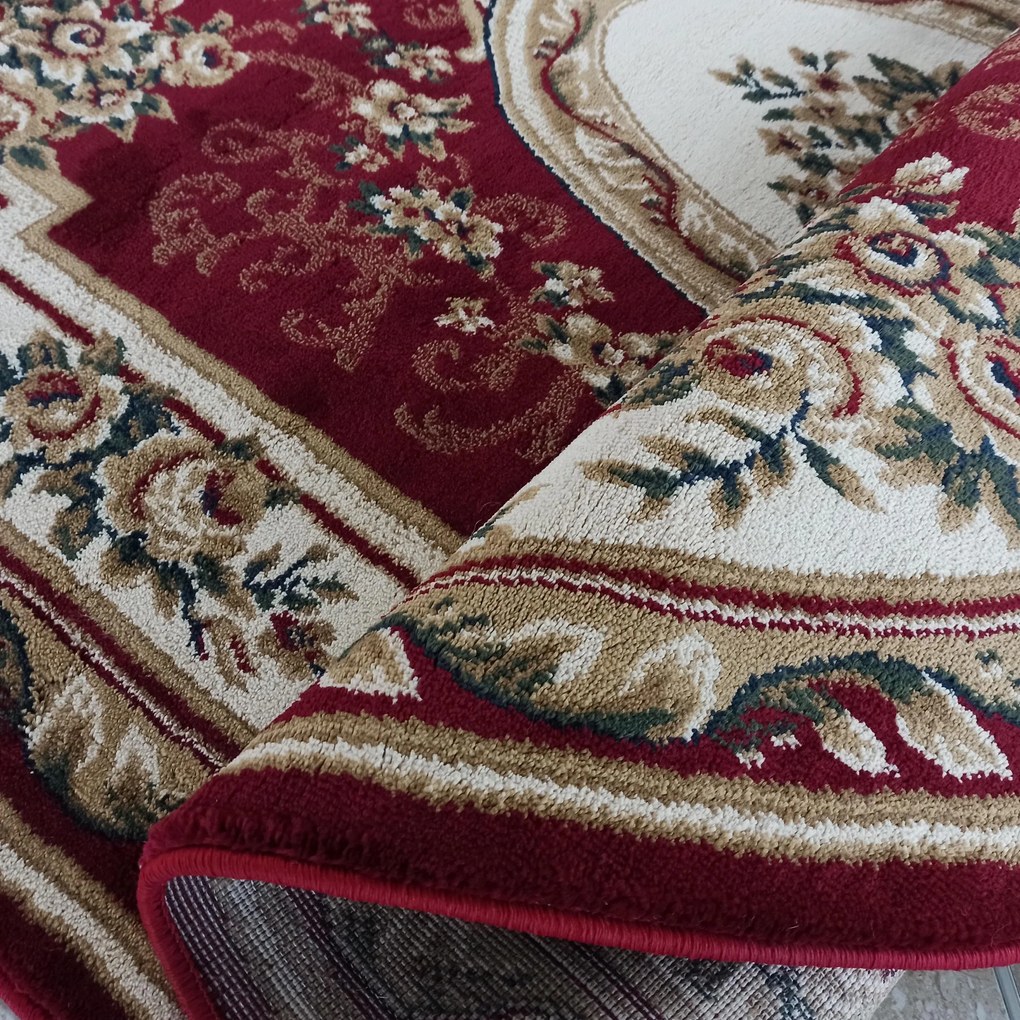 DY Červený oválny koberec s orientálnym vzorom Exclusiv 04 N Rozmer: 200x290 cm