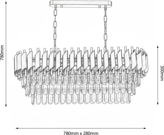 Brilagi - Závesný luster ECLIPSE na reťazi 10xE14/10W/230V 78x28 cm strieborný