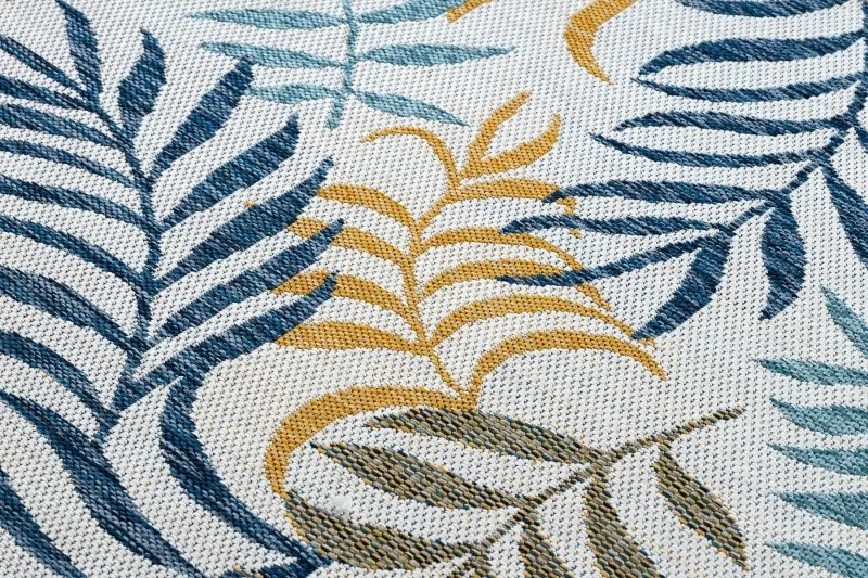 Dywany Łuszczów Kusový koberec Cooper Sisal Leaves 22251 ecru/navy - 140x190 cm
