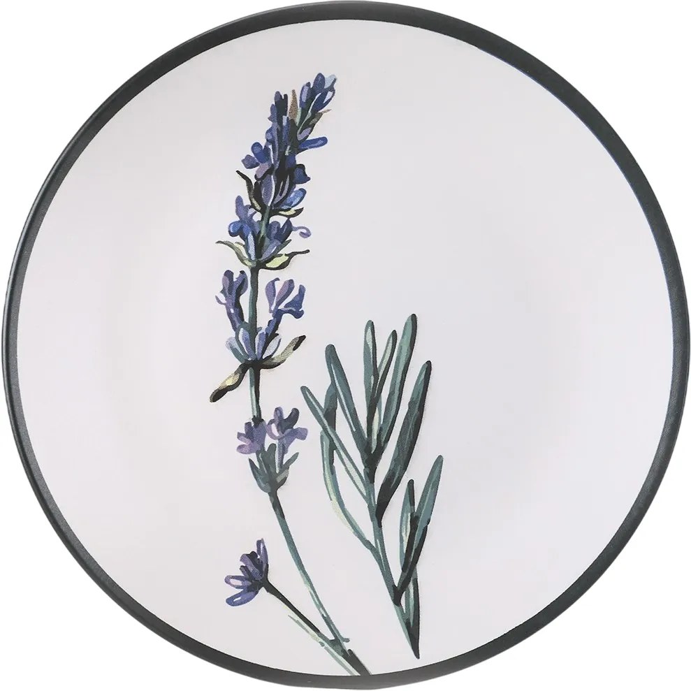 Súprava 6 kameninových plytkých tanierov Herbal 25 cm