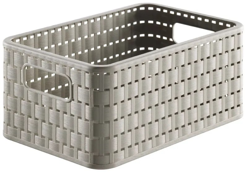 Rotho Plastový košík COUNTRY, rovný, béžový (11l - 33x24x16)