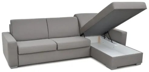 Rozkladacia rohová sedacia súprava LEKA, šedá, s úložným priestorom, do L