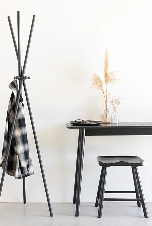 WL-Living Vander drevená taburetka - Čierna