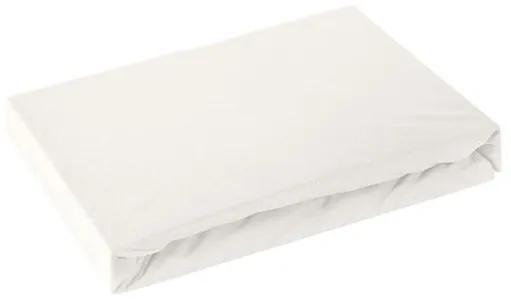 Bavlnená posteľná plachta s gumkou Jersey 90&#215;200 krémová