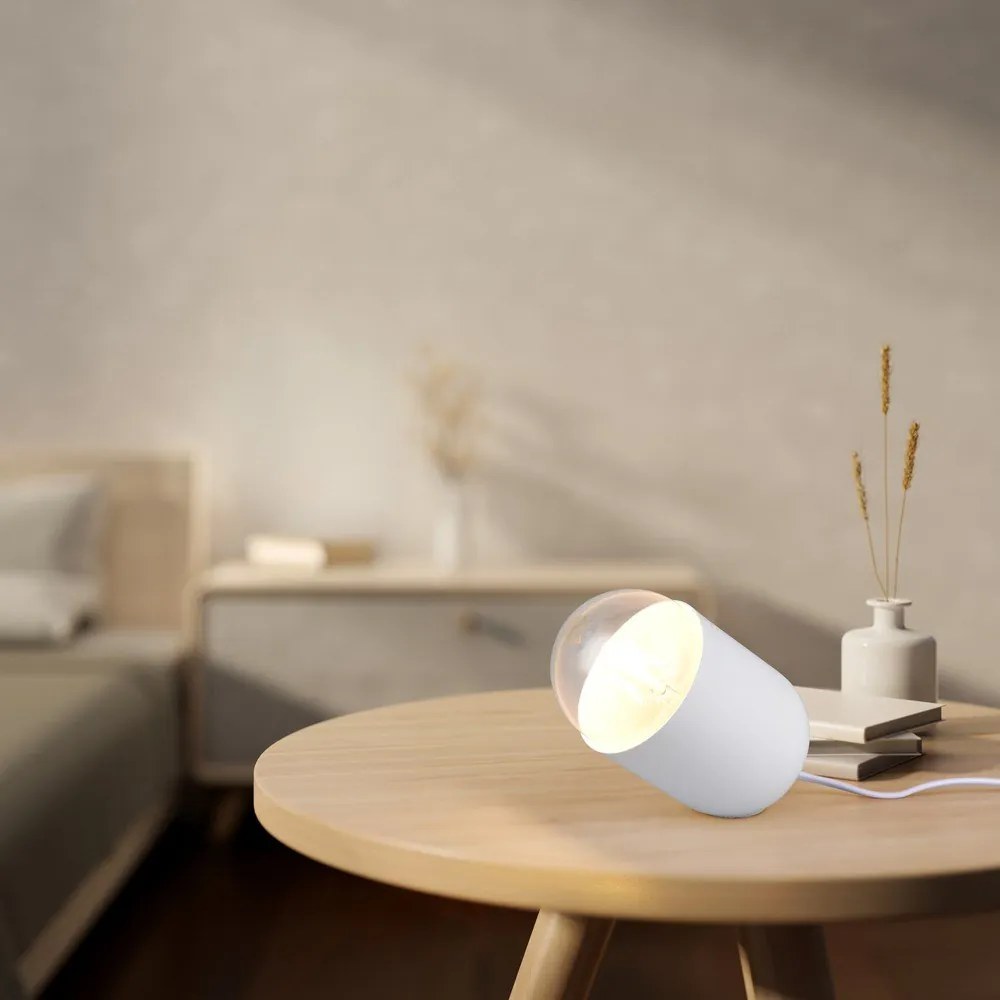Biela stolová lampa (výška 13,5 cm) Nara – Reality