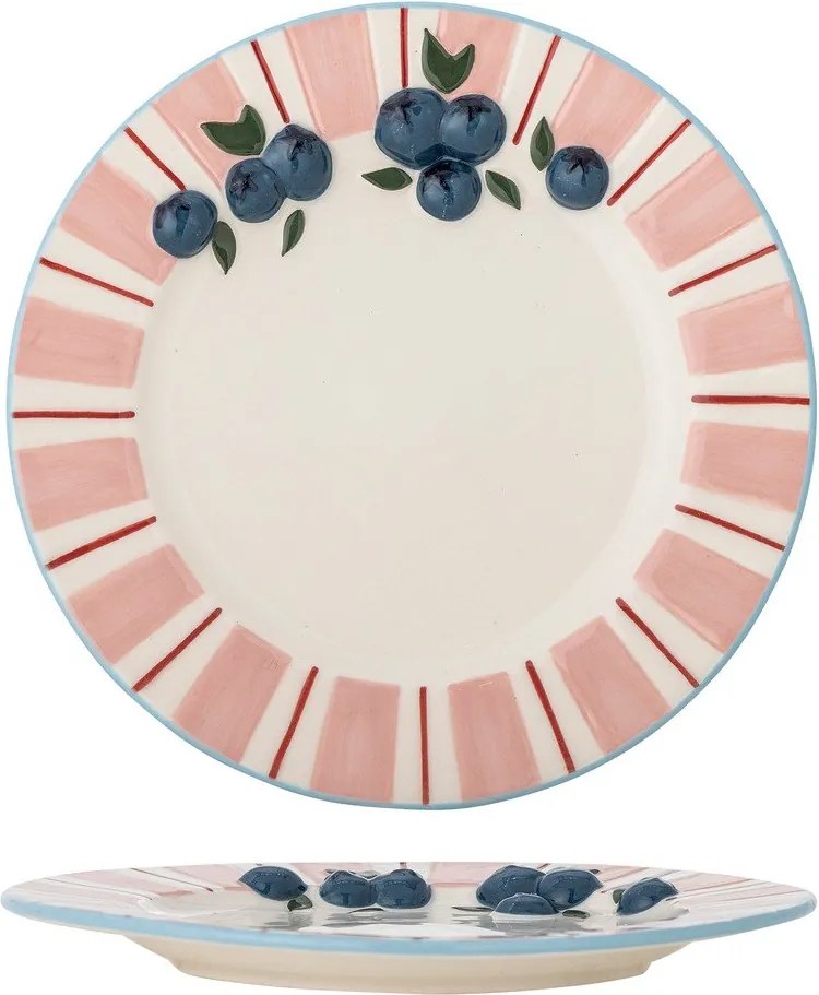 Ružové/krémové dezertné kameninové taniere v súprave 4 ks ø 20,5 cm Carry – Bloomingville