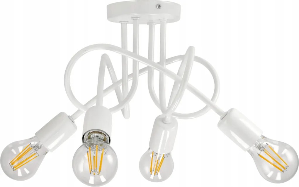 BERGE Stropná závesná lampa LOFT - 4xE27 - BIELA