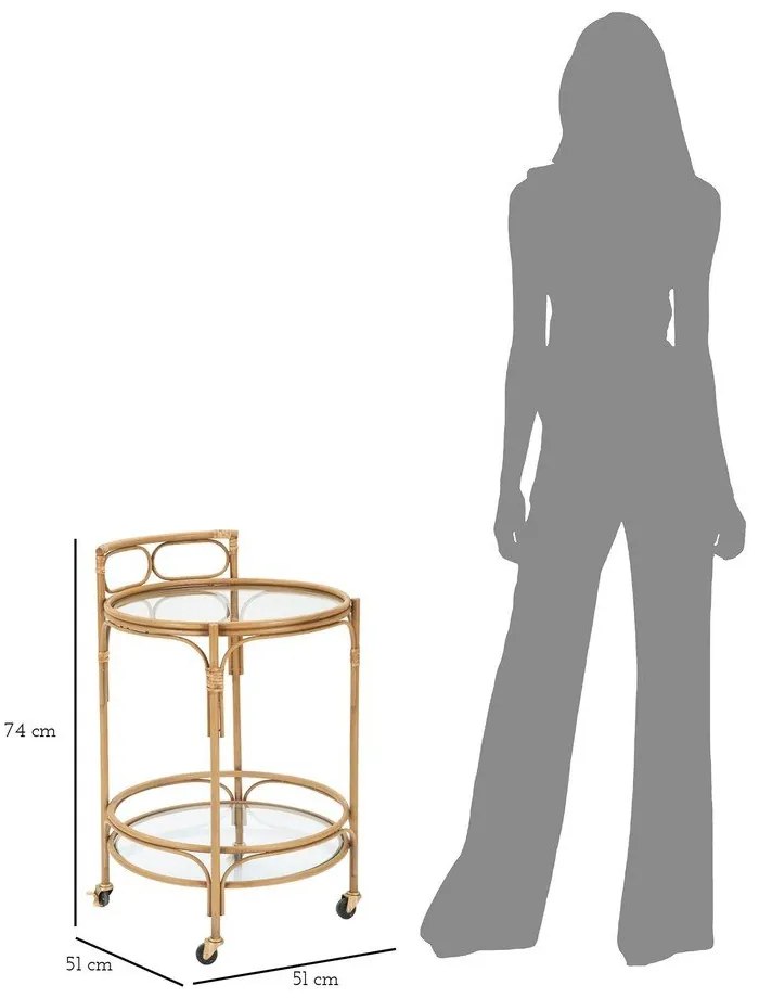 Kovový servírovací stolík na kolieskach ø 51 cm Panama - Mauro Ferretti
