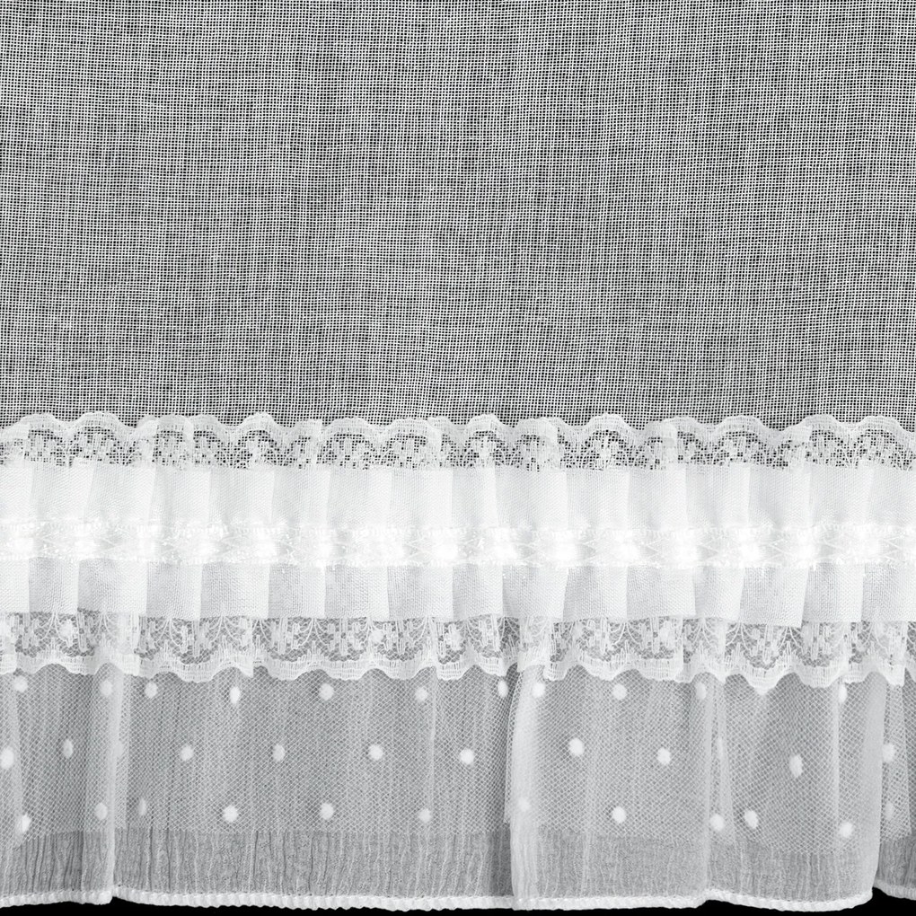 KRÁTKA ZÁCLONA NA PÚTKACH MARY 30X150 CM BIELA