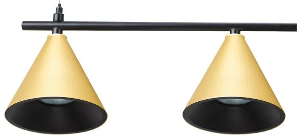 Luster na lanku CONE 4xGU10/10W/230V zlatá/čierna