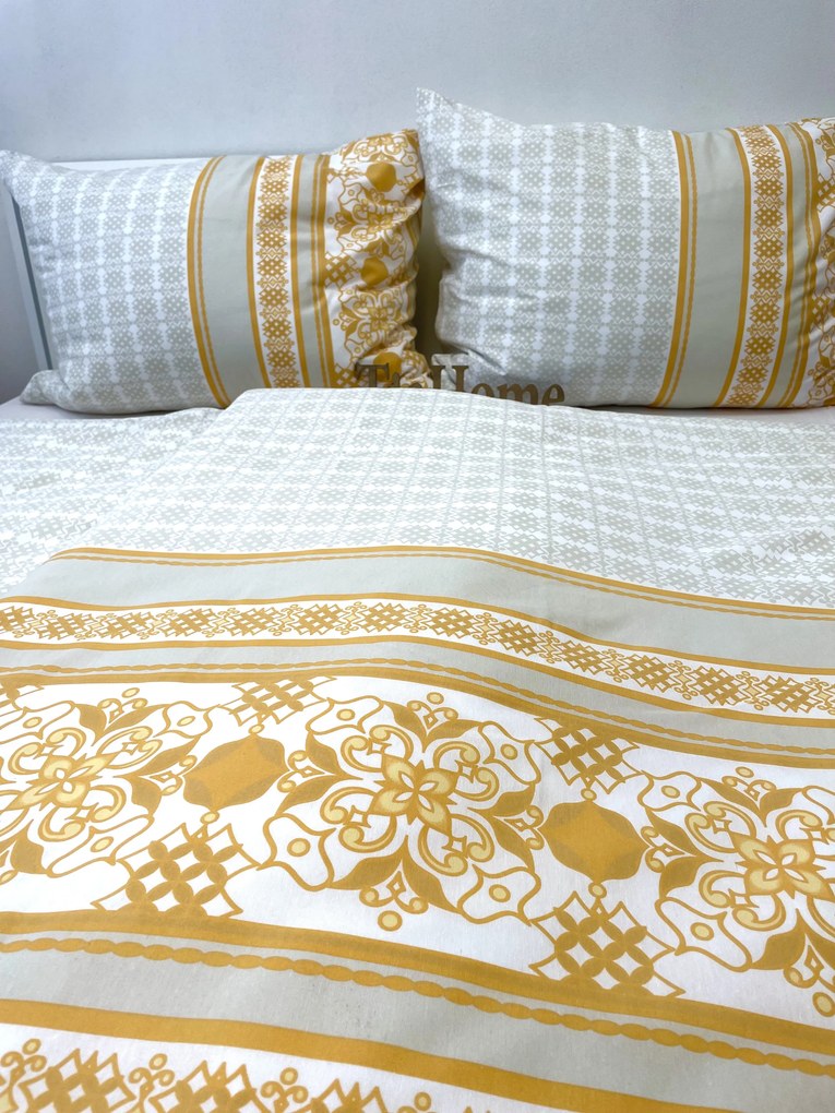 Obliečky bavlnené Angelika gold - 1x Vankúš 90x70cm, 1x Paplón 140x200cm