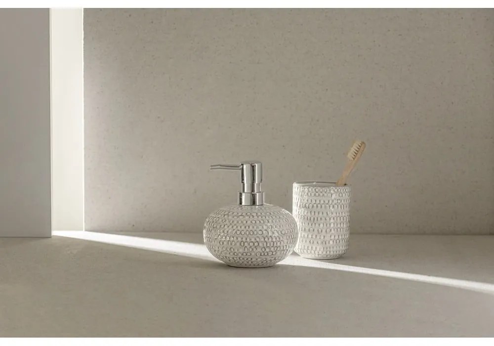 Krémovobiely keramický téglik na zubné kefky Pergole – Wenko