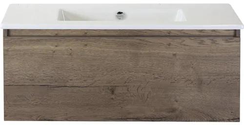Kúpeľňový nábytkový set Sanox Frozen farba čela tabacco ŠxVxH 101 x 42 x 46 cm s keramickým umývadlom bez otvoru na kohút