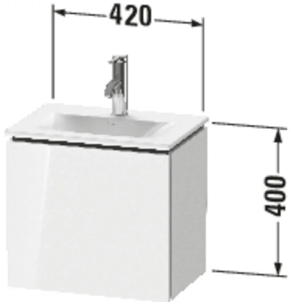 DURAVIT L-Cube závesná skrinka pod umývadielko, 1 dvierka, pánty vľavo, 440 x 311 x 400 mm, biela vysoký lesk, LC6133L2222