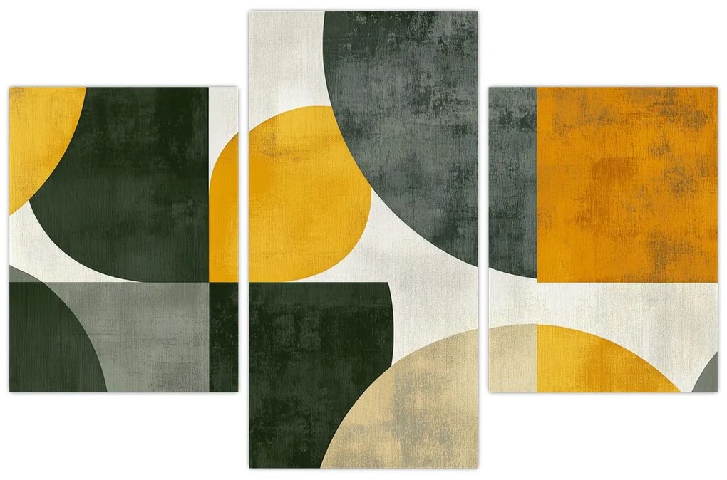 Obraz - Abstrakcia v olivovej farbe (90x60 cm)