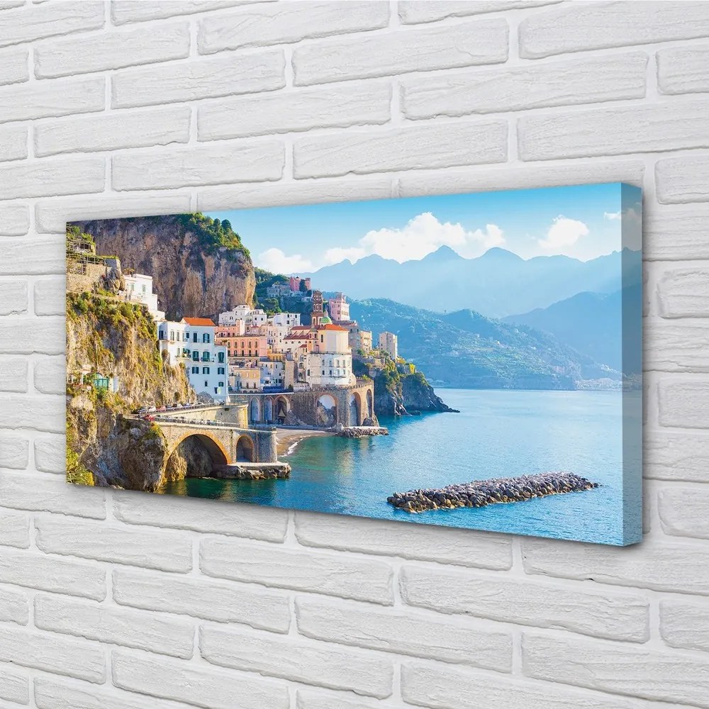 Obraz na plátne Taliansko pobrežie morské stavby 125x50 cm