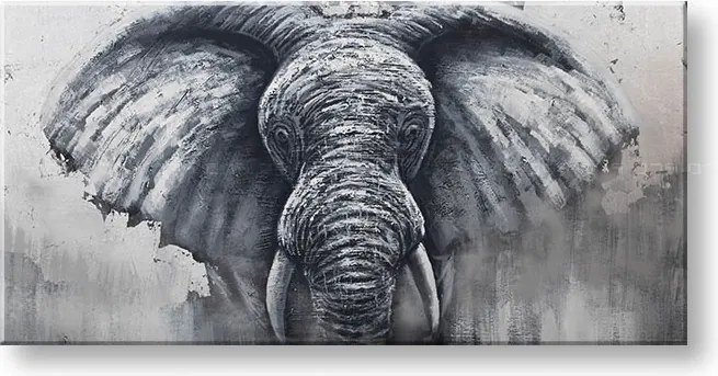 Maľovaný obraz na stenu SLON  140x70 cm