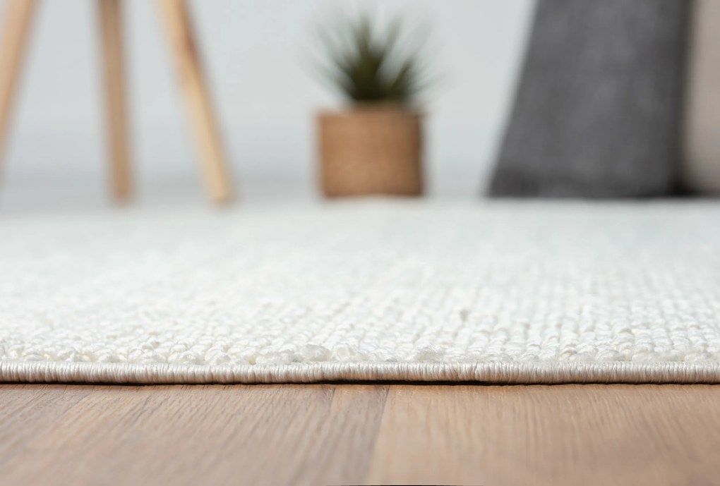 My Flair, Kusový koberec Ava CA20003 weiß kruh, 120x120 (priemer) kruh, biela, chodba / predsieň