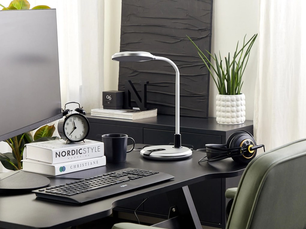 Stolná LED lampa strieborná/biela COLUMBA Beliani