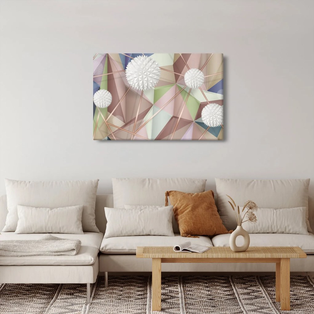 Obraz - 3D Abstrakcia v pastelových farbách (90x60 cm)