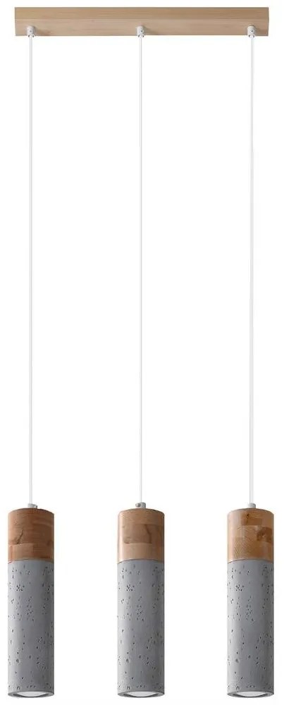 Sollux SL.0967 - Luster na lanku ZANE 3xGU10/40W/230V betón/drevo