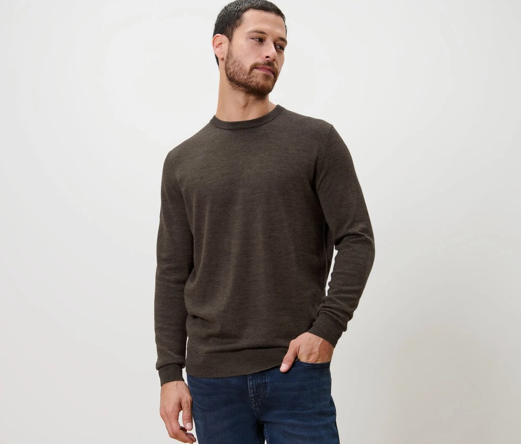 Pulóver z merino vlny, hnedý