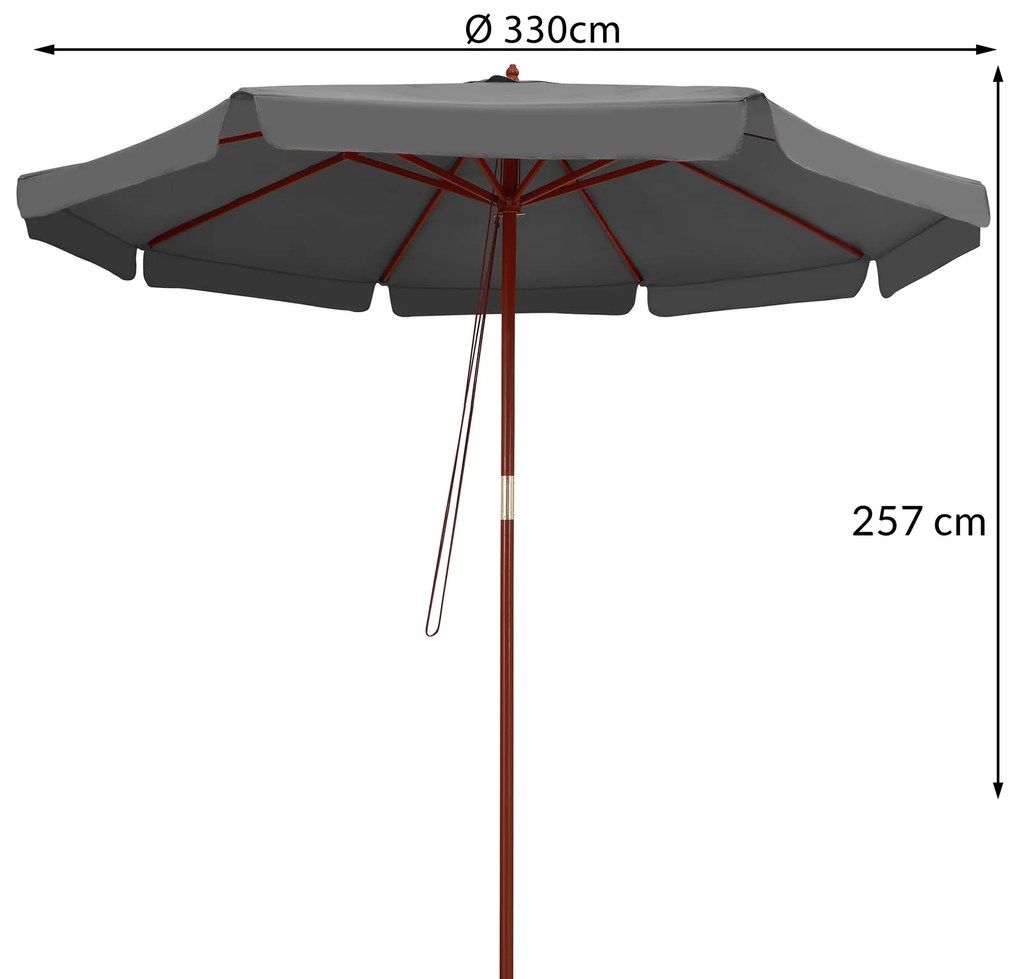 InternetovaZahrada Záhradný slnečník Ø330cm - antracit