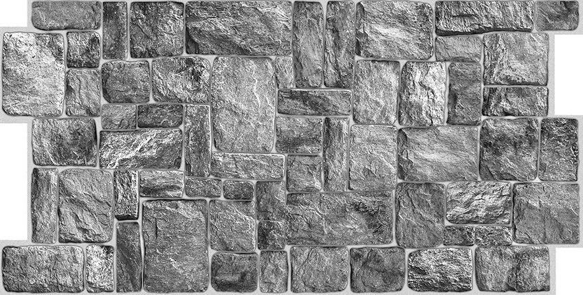 Obkladové panely 3D PVC TP10019925, rozměr 980 x 490 mm, ukládaný kámen přírodní šedý, GRACE