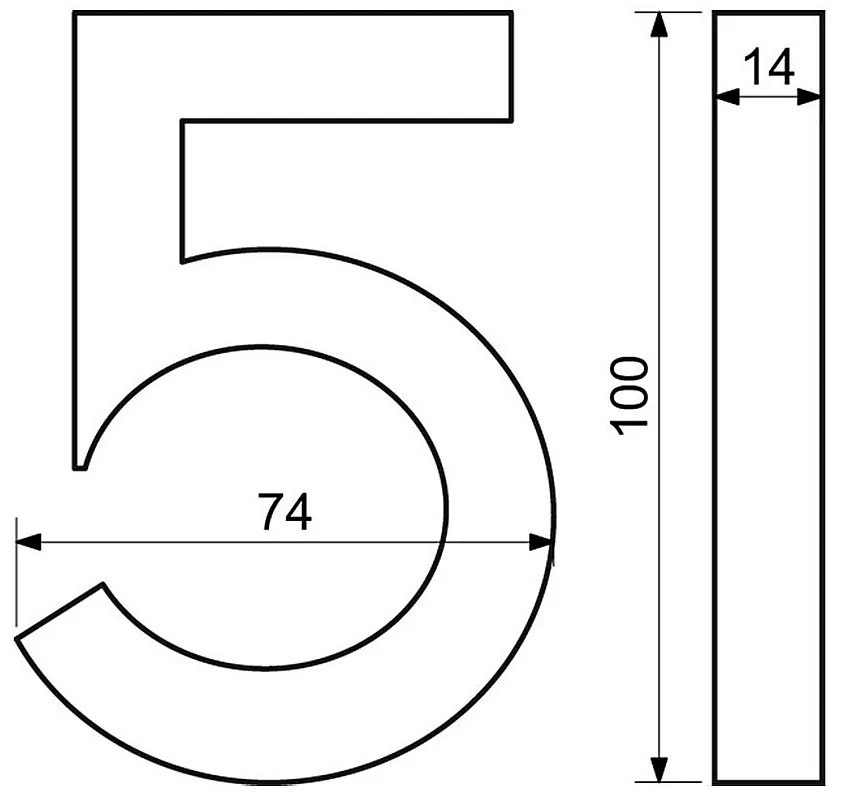 VÝPREDAJ Domové číslo RICHTER 3D (čierna matná) - 5, 5, RICHTER Čierna matná