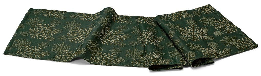 Žakárový behúň na stôl, zelený