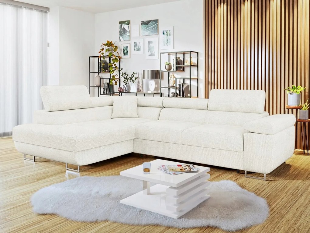 Rohová sedacia súprava Terazuro (biela)