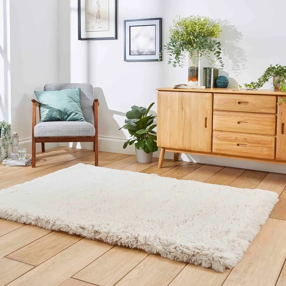 Krémovobiely koberec 60x120 cm Super Teddy – Think Rugs | BIANO